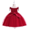 thumbnail image 4 of LSLJS Tulle Princess Robe de Demoiselle d'Honneur pour Fille, Fleurs, Robes de Fête de Mariage pour Tout-Petit et Bébé Fille, Robe en Tulle avec Nœud et Volants, 4 of 9