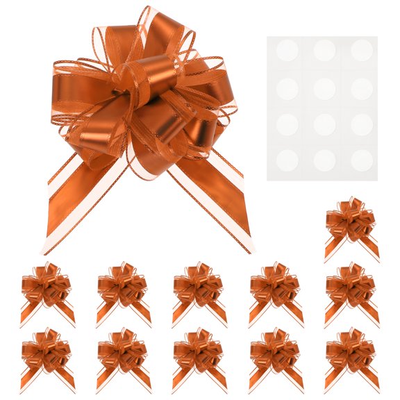 Uxcell 12 pack Large Bows for Gift Wrapping, Reusable Ribbon Bow Rose Gold
