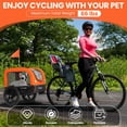 thumbnail image 4 of Remolque para bicicleta para perros Sepnine, 30 kg de capacidad, plegable, naranja, 4 of 6