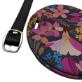 thumbnail image 2 of Haruna Floral Pattern Round Leather Luggage Card Suitcase Carry-On ID Tag, 2 of 8