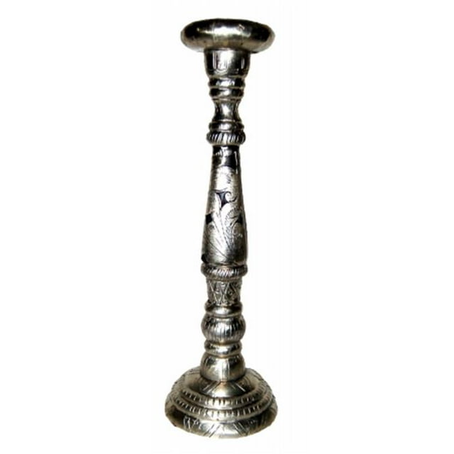 HMH 34307GS Inspiring Candlestick Gilt Silver Pillar Candleholder