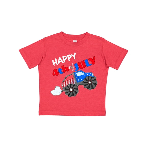 Inktastic Happy Fourth of July Monster Truck Boys or Girls Toddler T-Shirt