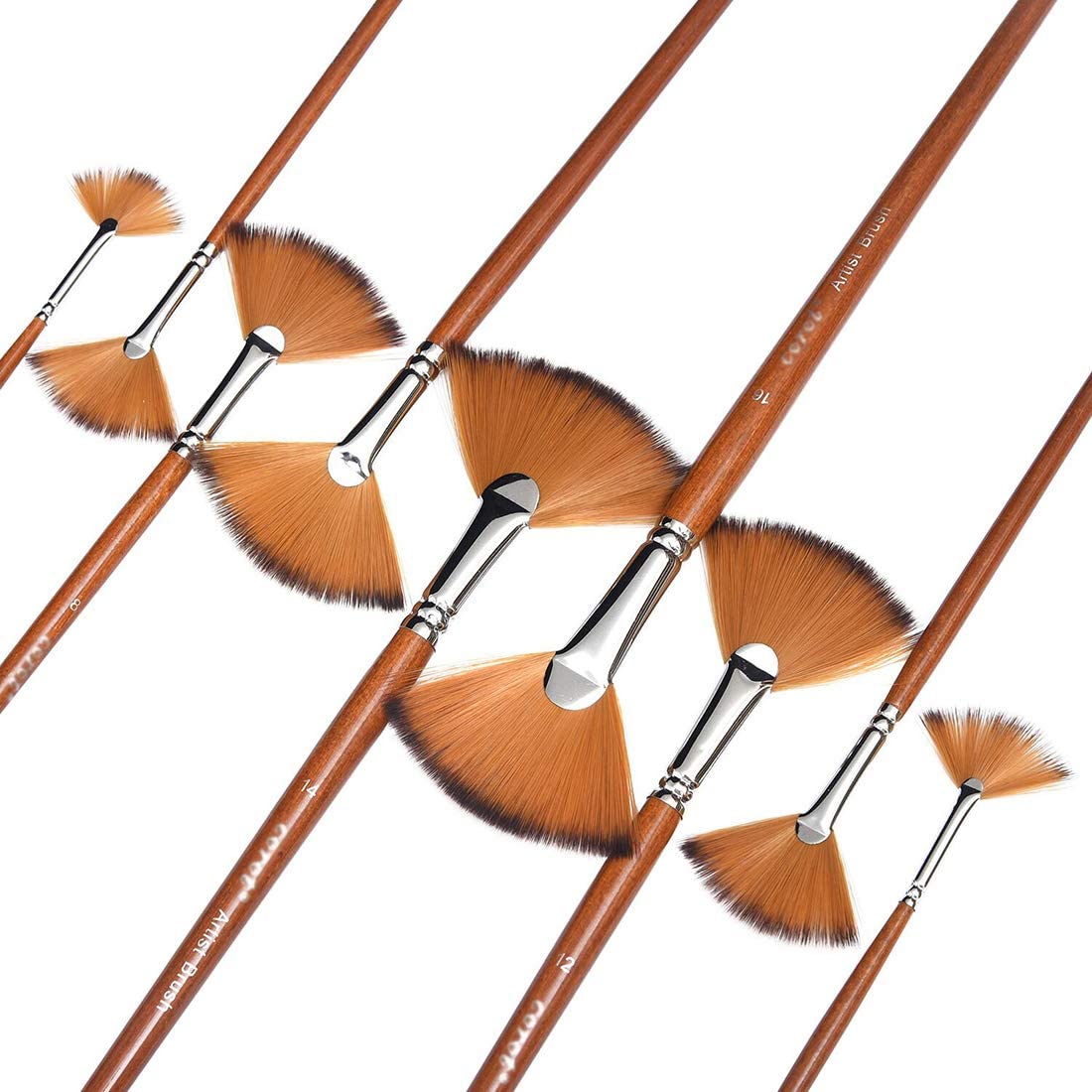 Casewin Artist Fan Paint Brushes Set,9 Pcs Professional Soft AntiShedding Fan Brush for Acrylic
