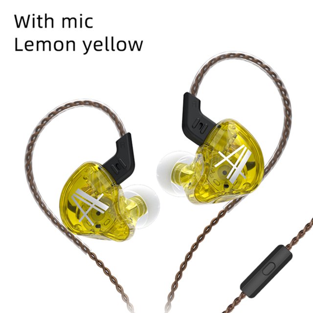 Auriculares CCA CA4 Auriculares intrauditivos para juegos de 3,5 mm Auriculares portátiles con cable para juegos compatibles con Bluetooth, Amarillo, con micrófono Vogacara EL003197-02