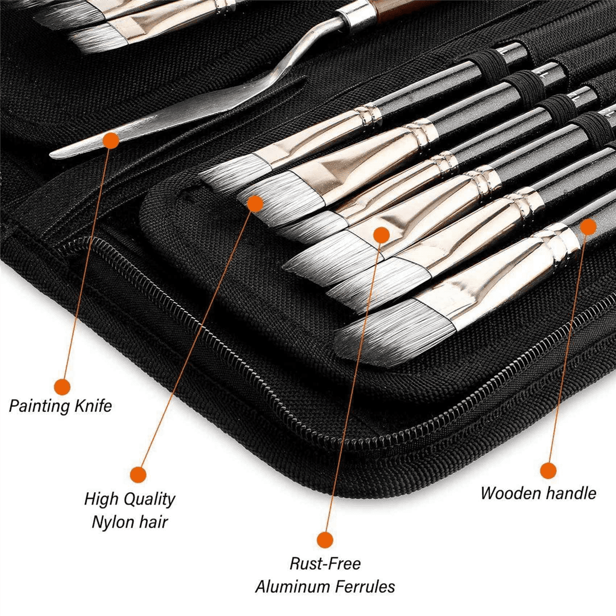 30PCS Acrylic Paint Brushes Set, Acrylic, Watercolor and Gouache Painting Brushes ForAmatures and Professional Painter