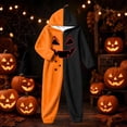 thumbnail image 5 of Halloween Onesie Adult Pumpkin Hooded Long Sleeve Flannel One Piece Jumpsuit, Oversized Loose Sleepwear Loungewear Outfit for Halloween Party, 5 of 6