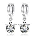 thumbnail image 2 of Pendientes colgantes de gota con circonita cúbica en plata de ley 925 para mujer y niña, 2 of 2