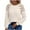Beige, variant on Tops for Women Lace Long Sleeved Round-Neck Solid Color Patchwork T-Shirt Pullover Blouse Beige L