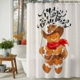 thumbnail image 3 of Shower Curtain 72"W x 96"L Merry Christmas Western Winter Gingerbread Man Fabric Shower Curtains Set with Hooks Water Repellent Bathroom Curtains Machine Washable Bathroom Accessories, 3 of 9