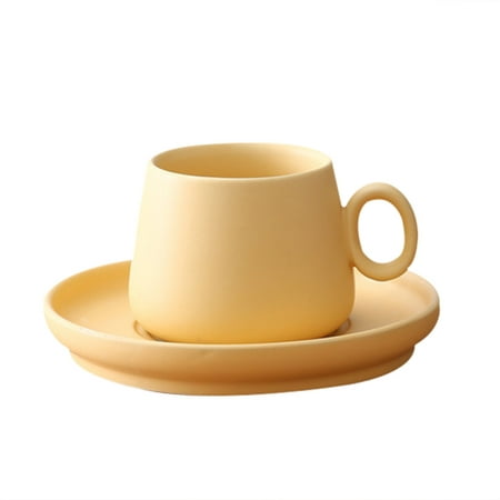 

Liveday Coffee Cups with Tray Porcelain Tea Matte Ceramic Saucers Mug Macaron Home Supplies