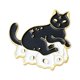 thumbnail image 1 of Broche de aleación con forma de animal, creativo, dibujo animado, lindo gato en blanco y negro, insignia de pintura, accesorios de ropa, 1 of 5