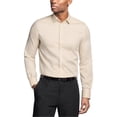 thumbnail image 1 of Michael Kors Mens Slim Fit Cotton Linen Button Down Dress Shirt, Beige, 15-15.5, 1 of 3