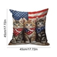 thumbnail image 3 of romoty 4th of July Patriotic Pillow Covers 18"x18", Individual Independence Day Kittens and Gnomes Throw Pillow Case, Square Decorative Cushion Cover for Home Sofa Couch Farmhouse Decor, 3 of 6