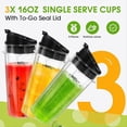 thumbnail image 3 of Blender Replacement Parts for Ninja, 3 Pack 16oz Ninja Blender Cups, 3 of 5