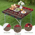 thumbnail image 4 of Stretch Fit Square Table Cover 34x34 Inch, Bohemian Floral Design with Elastic Hem for Card Tables and Outdoor Use, 4 of 6
