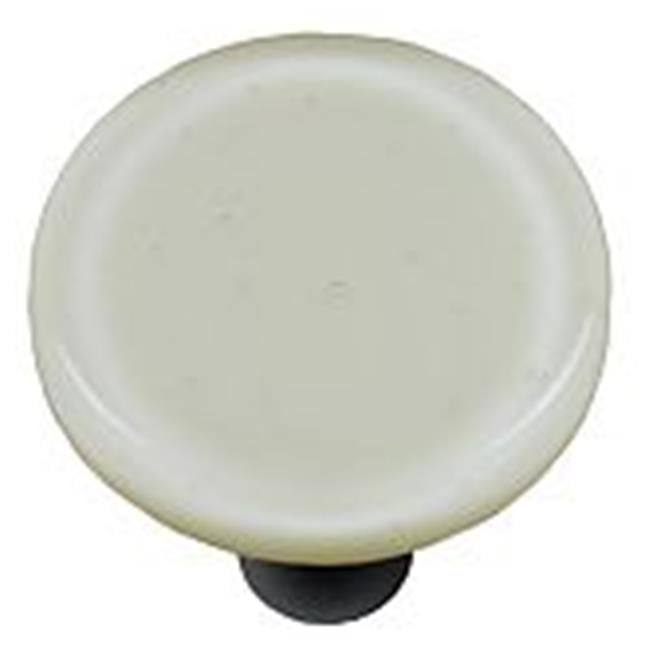 Hot Knobs HK1041KRB Driftwood Gray Round Glass Knob Black Post