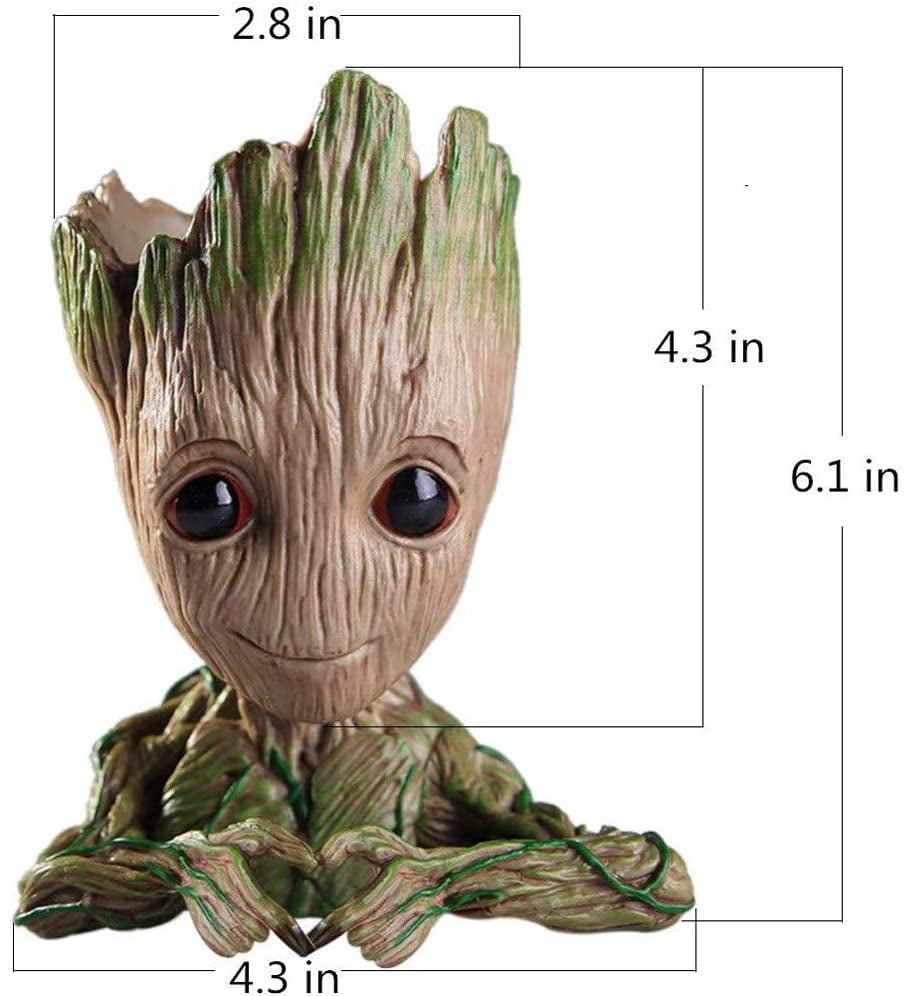 Groot Tree Pen Pot Figure Man Green Flowerpot Of Guardians Galaxy Gift Hot 