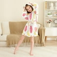 thumbnail image 3 of FORMRS Niños Bathrobe Unisex Hooded Robe Soft Plush Pajamas Sleepwear, Size 4-6T, White Grapefruit Slices, 3 of 7