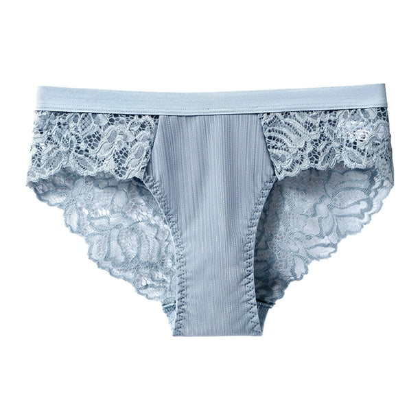nsendm Female Underpants Adult Womens Underwear Cotton Bikini Women's Plus  Size Low Waistolid Color Mesh Briefs Cotton Crotch Cotton for Women(Grey