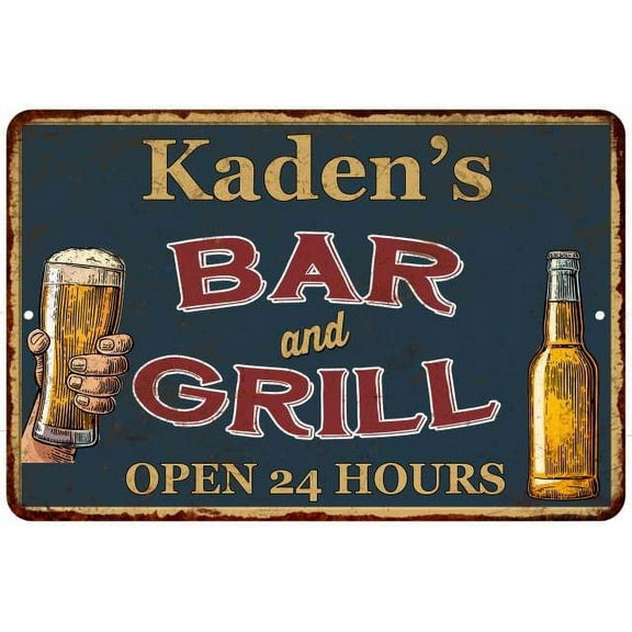 Kaden's Green Bar and Grill Metal Sign 8x12 Decor 208120044236