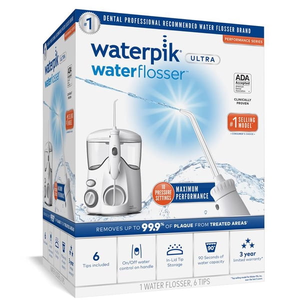 Waterpik Ultra Water Flosser with 10 Settings, 6 Tips, ADA