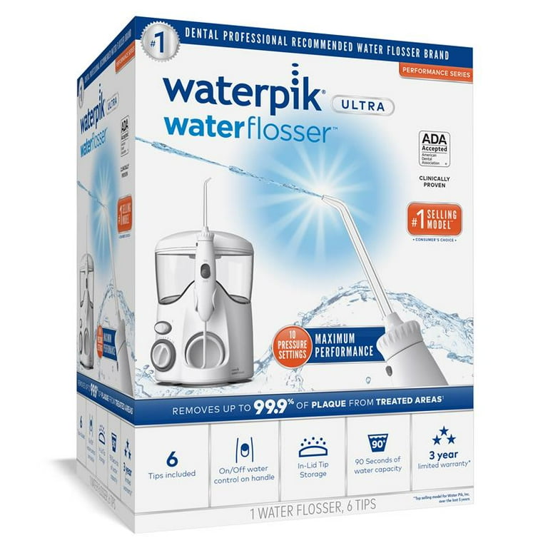 Waterpik Ultra Water Flosser with 10 Settings, 6 Tips, ADA