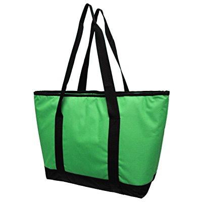 earthwise insulated grocery bag shopping tote with waterproof lining and zipper closure - extra ...