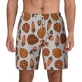 thumbnail image 2 of Picia Pinecone Autumn Pattern pattern Mens Swim Trunks with Compression Liner Stretch Beach Shorts Quick Dry with Zipper Pockets No-Chafing Board Shorts-Medium, 2 of 9