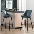 thumbnail image 2 of Porthos Home Umi Bar Stools, PU Leather Upholstery, Iron Legs (Set Of 2), 2 of 8
