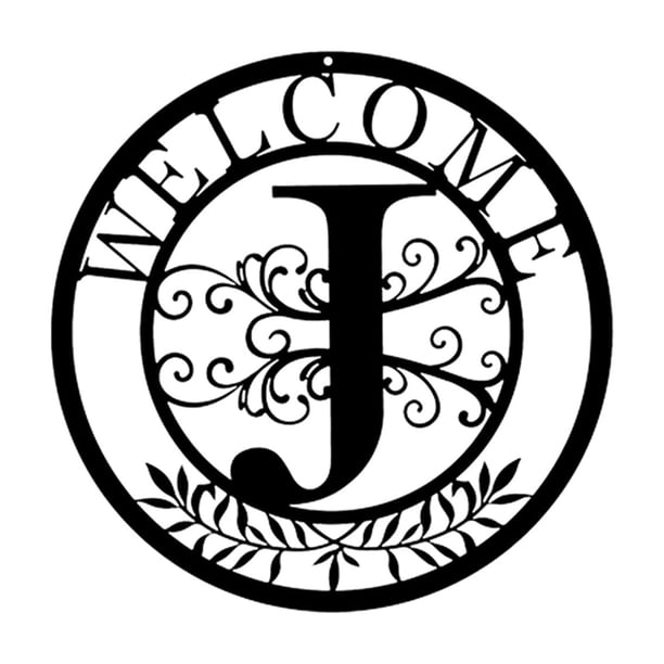 Arte de pared de Metal, monograma, letrero con nombre personalizado, puerta, sala de estar, cocina, comedor, decoración interior y exterior, placa de bienvenida