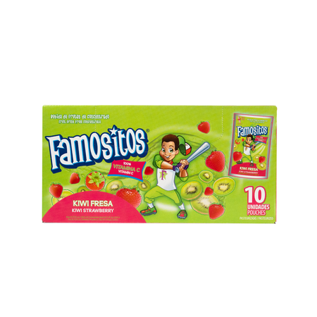 Famositos Light Concentrate Kiwi Strawberry Fruit Juice, 10 Pack 6.75oz, Shelf Stable, Cardboard Box