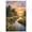 Unframe-style, variant on Vibrant Log Cabin Lake House Sunset Canvas Wall Art for Living Room Bedroom Rustic Nature Landscape Wildflower Stream Painting Home Decor Pictures