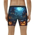 thumbnail image 2 of Men's Boxer Briefs, Halloween Pumpkin Castle Purple Soft and Breathable Mens Underwear Boxer Briefs With Widen Waist, 2 of 5