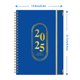 thumbnail image 3 of Xihbxyly Planificador A5, Calendario Mensual y Páginas Semanales, Encuadernación Doble Plana Metálica, Diseño Floral Azul Marino, Personaliza Tu Horario, Uso En Oficina, Escuela y Hogar, Edición 2025, 3 of 7
