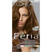 L'Oreal Paris Feria Multi-Faceted Shimmering Permanent Hair Color, 51 Brazilian Brown (Bronzed Brown), 1 kit
