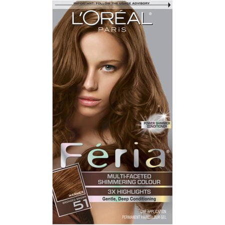 L'Oreal Paris Feria Multi-Faceted Shimmering Permanent Hair Color, 51 Brazilian Brown (Bronzed Brown), 1 kit L'Oreal Paris Feria Multi-Faceted Shimmering Permanent Hair Color, 51 Brazilian Brown (Bronzed Brown), 1 kit