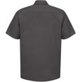 thumbnail image 2 of Red Kap Mens Size Industrial Work Shirt, Regular Fit, Short Sleeve, Charcoal, 4X-Large/Tall, 2 of 4