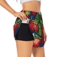thumbnail image 1 of Balery Strawberry2 Pantalones cortos deportivos para mujer con forro y dos bolsillos, elásticos, para entrenamiento, gimnasio, yoga-Medium, 1 of 7
