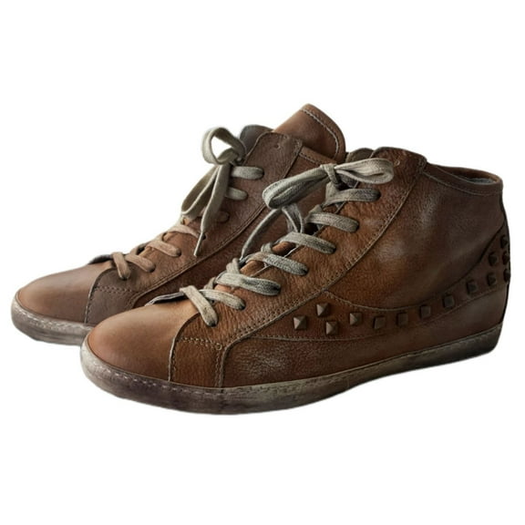 LIEBESKIND Women's Sand Ankle High Sneakers, Brown, 10.5