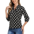 thumbnail image 4 of Blusa de cuello con lazo y puños elásticos impresa para mujer INSPIRE CHIC XL negra, 4 of 5