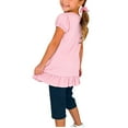 thumbnail image 4 of Cethrio Girls Cotton T-shirts, Short Sleeve Casual Crew Neck Ruffled Summer Tops Pink Size 14-16, 4 of 6