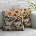 thumbnail image 3 of PHYHOO Cute Bird Owl Wreath Decorative Throw Pillow Covers Rustic Farmhouse Animal with Roses Flower Garland Pillow Cushion Case Cover Home Sofa Decor Pillowcase White, 3 of 5