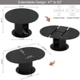 thumbnail image 4 of 47"–63" Extendable Round Dining Table with Storage Shelf Base, Converts to Oval Kitchen Table for 4–6, Modern Farmhouse, 4 of 9