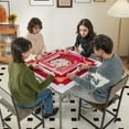 thumbnail image 3 of Yardi Yarda 35 Inch 4 Player Game Card Folding Mahjong Table with Cup Holders, Red, 3 of 10