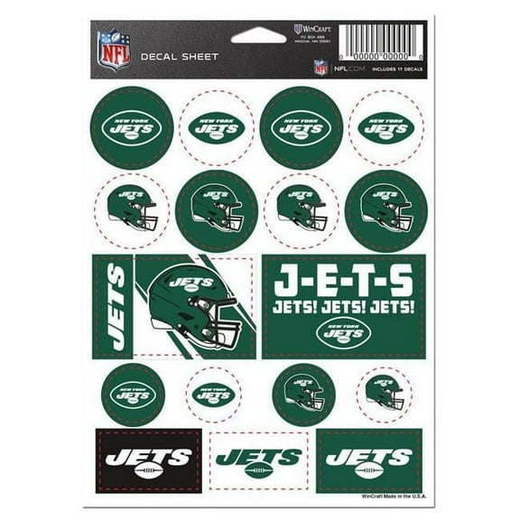 Wraft 9416673484 5 x 7 in. Vinyl York Jets Decal Sheet