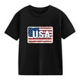 thumbnail image 4 of GERsome 4th of July Shirts for Girls Short Sleeve Crew Neck Patriotic T-Shirts American Flag Kids Tees Tops, 4 of 7
