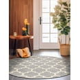 thumbnail image 5 of Unique Loom Trellis Collection Area Rug - Philadelphia (6' 1" Round Light Gray/Beige), 5 of 11