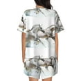 thumbnail image 6 of Sigee Running White Horses for Sleepwear Casual Pjs with Pockets Women's Pajamas Sets Shorts 2 Piece Short Sleeve Lounge Sets Large, 6 of 9