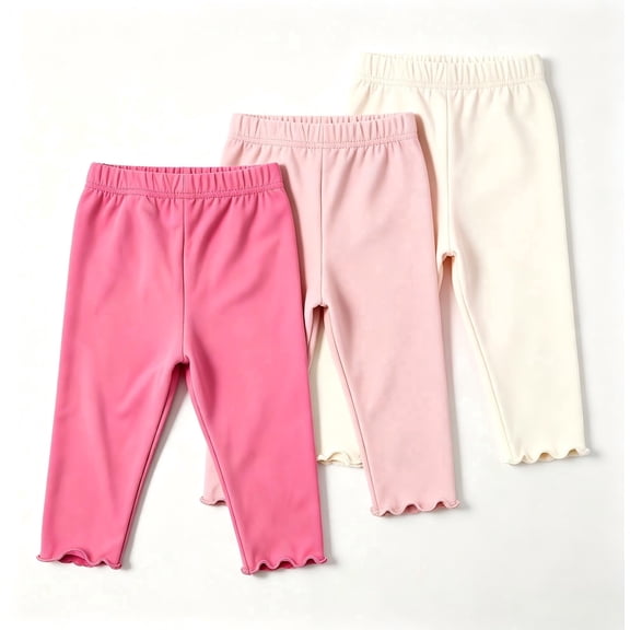 Piparoo 3-Pack Baby Girls'Leggings for Girls Pants for Kids Toddler Soft Stretchy Full Length Multipack 6M-4T
