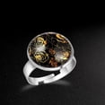 thumbnail image 5 of PhooArto Golden Roses Flower Silhouette Pattern Stainless Steel Rings for Women, Open Adjustable Ring Promise Ring Jewelry Gifts, 5 of 5